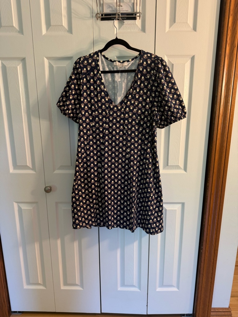 LOFT Navy Floral Mini Dress